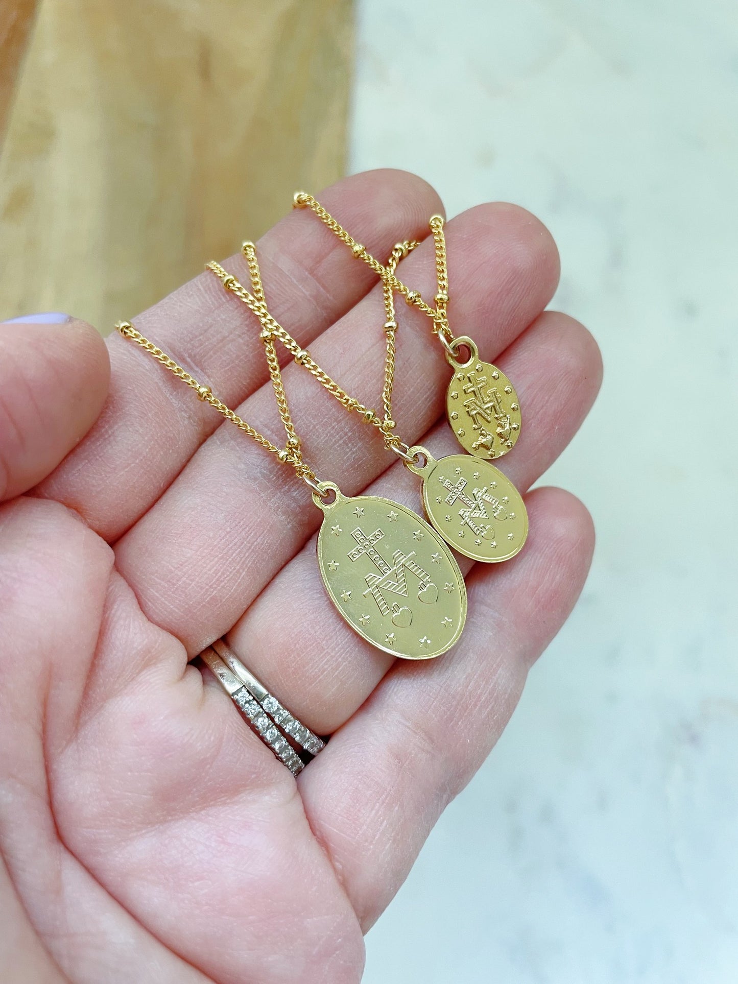 Satellite Chain Mary Necklace