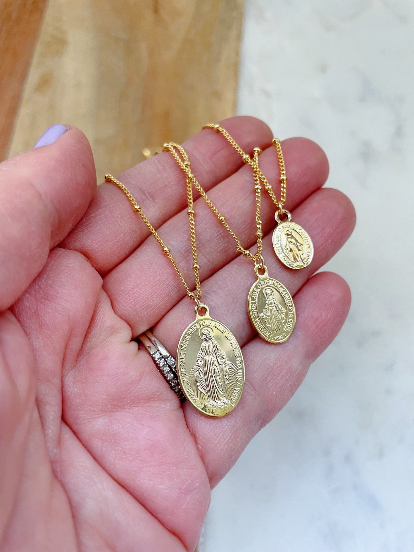 Satellite Chain Mary Necklace