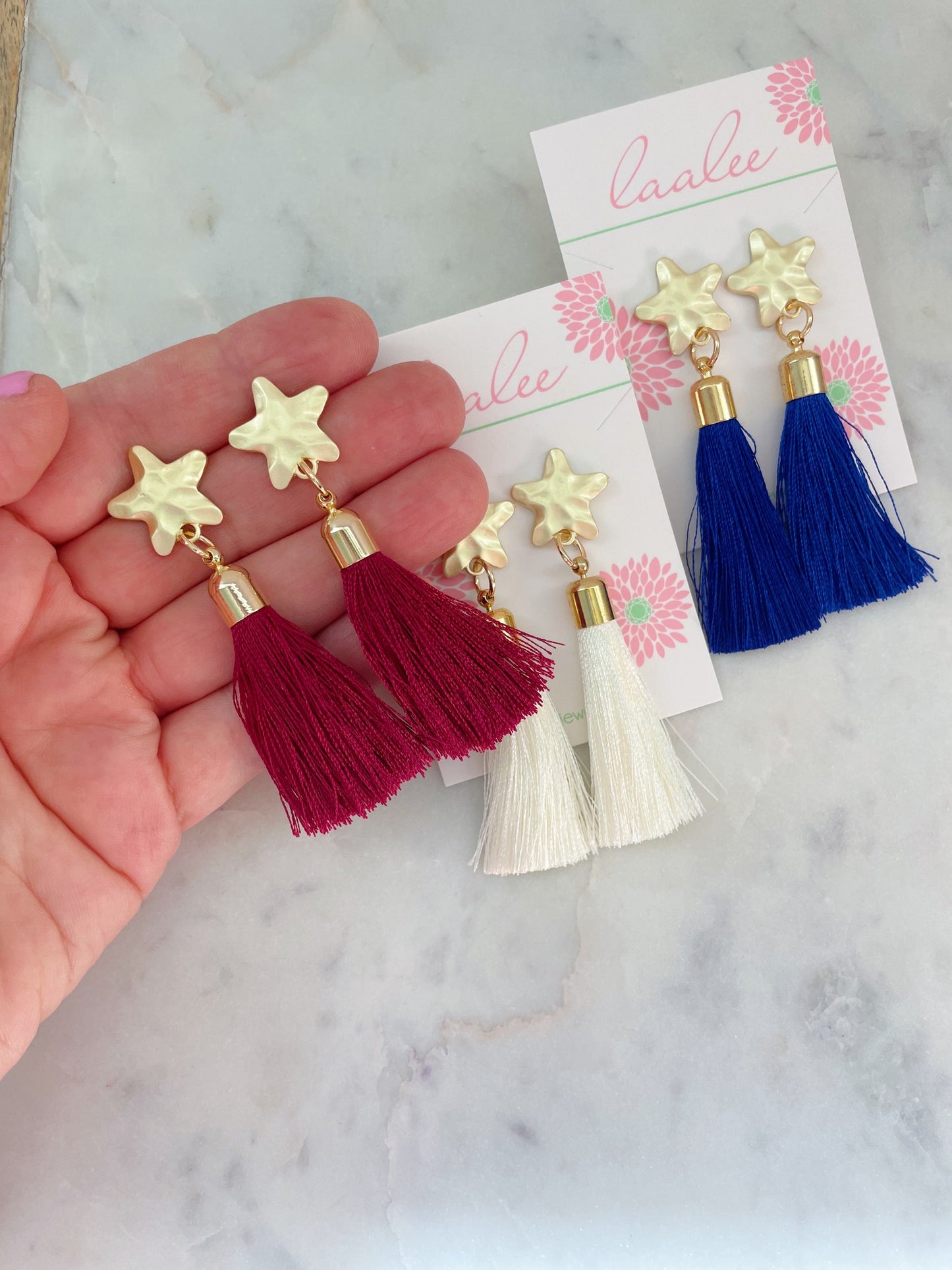 4th of July Tassel Earrings