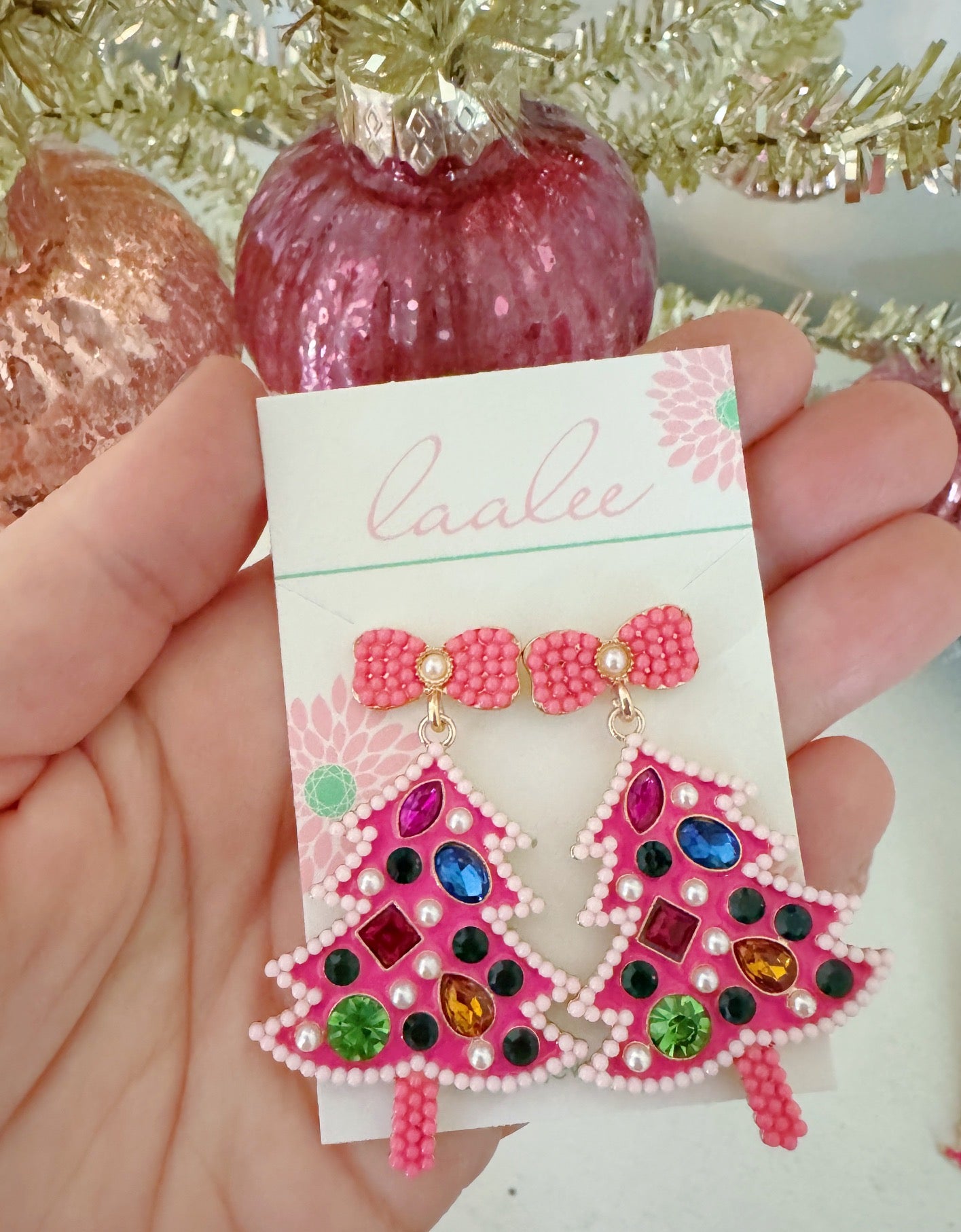 Christmas Tree Earrings, Christmas Jewelry, Holiday Jewelry, Holiday Earrings