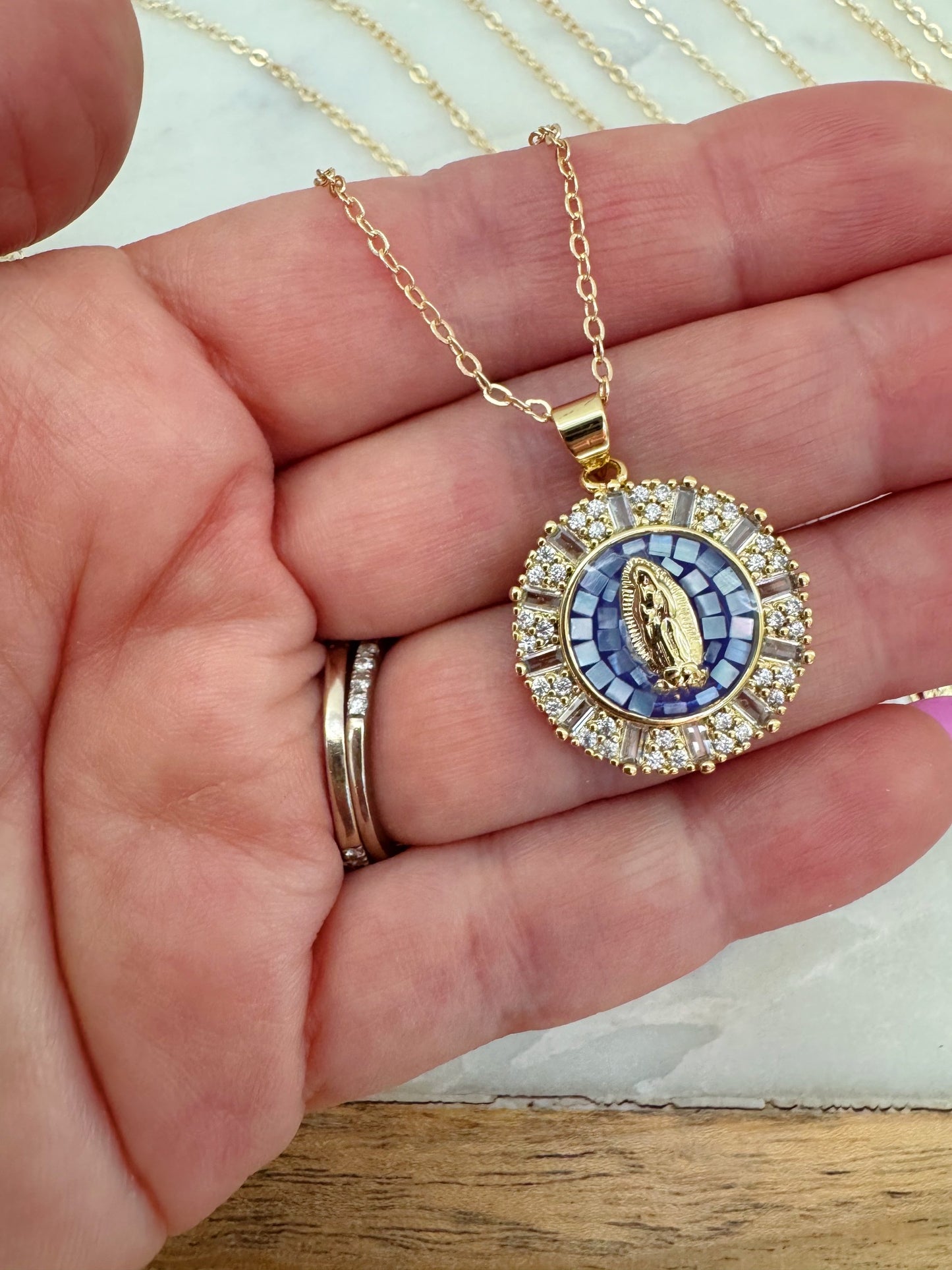 Virgin Mary Necklace, Religious Jewelry, Catholic Gift
