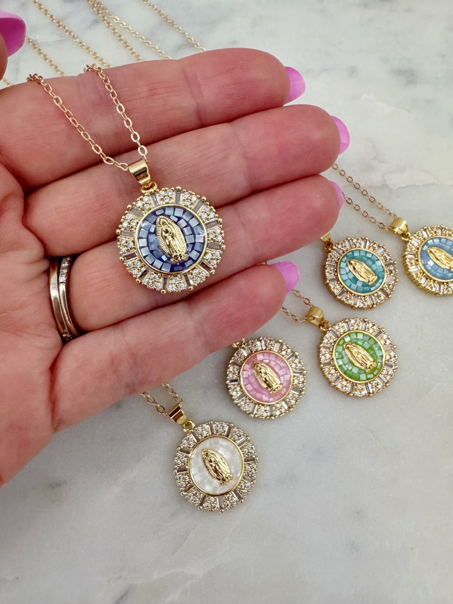 Virgin Mary Necklace, Religious Jewelry, Catholic Gift
