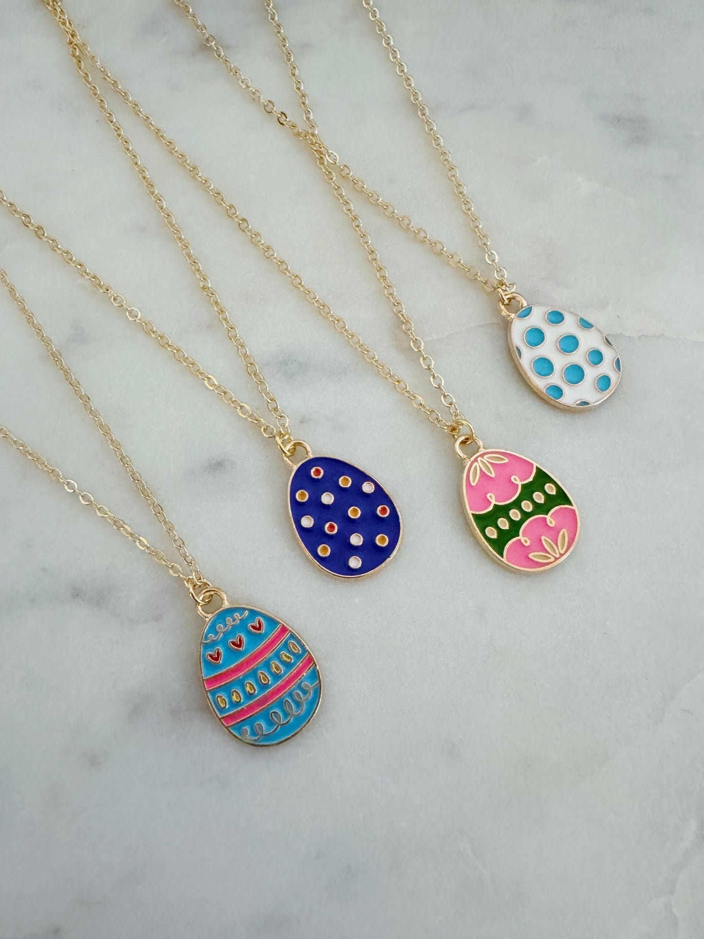 Easter Egg Necklace, Easter Basket Gift Idea, Kid Jewelry, 14k Gold Filled Chain