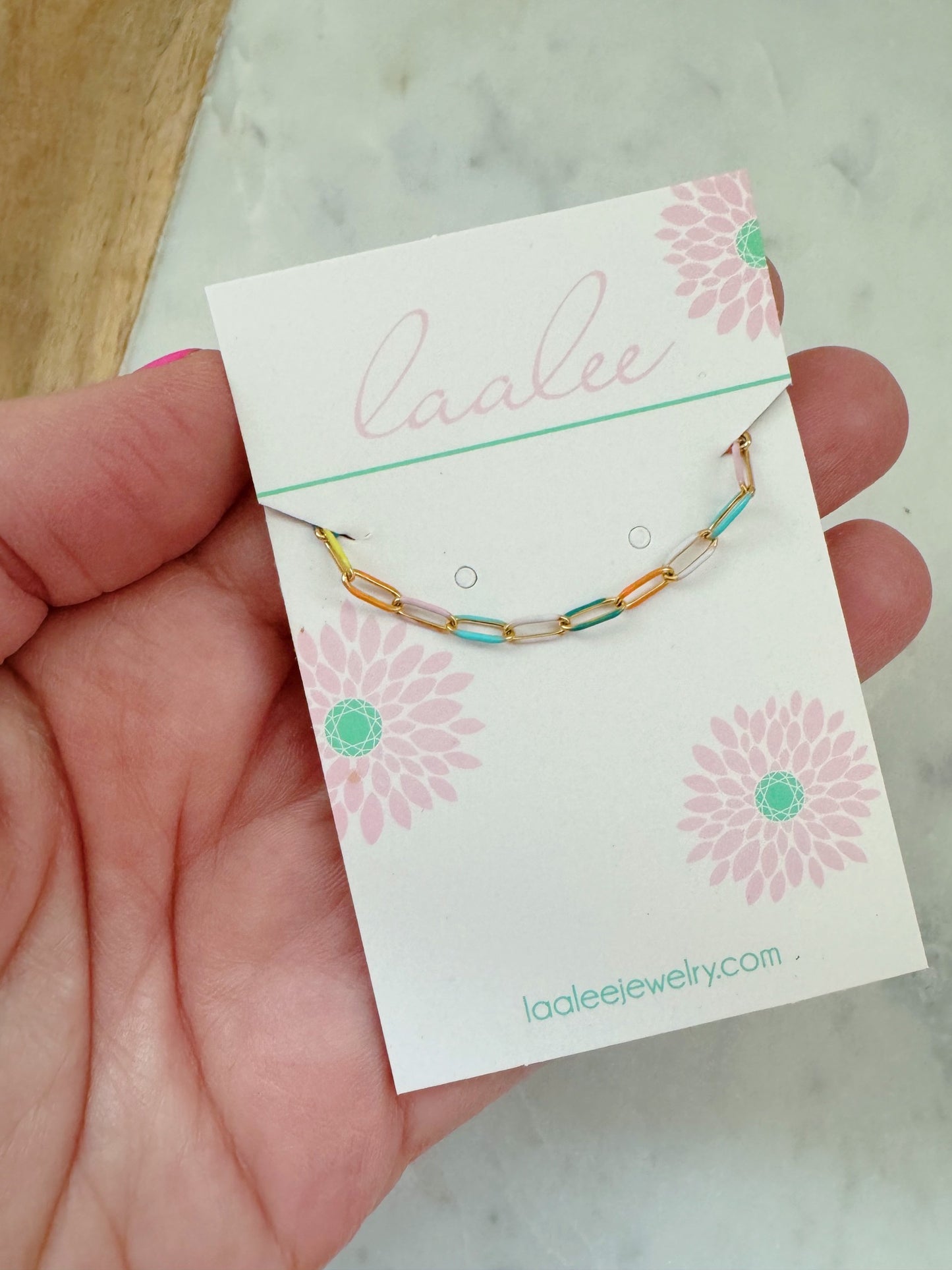 Colorful Paperclip Chain Necklace, Simple Statement Necklace, Dainty Statement Jewelry, Summer Necklace, Everyday Jewelry, Gift for Her