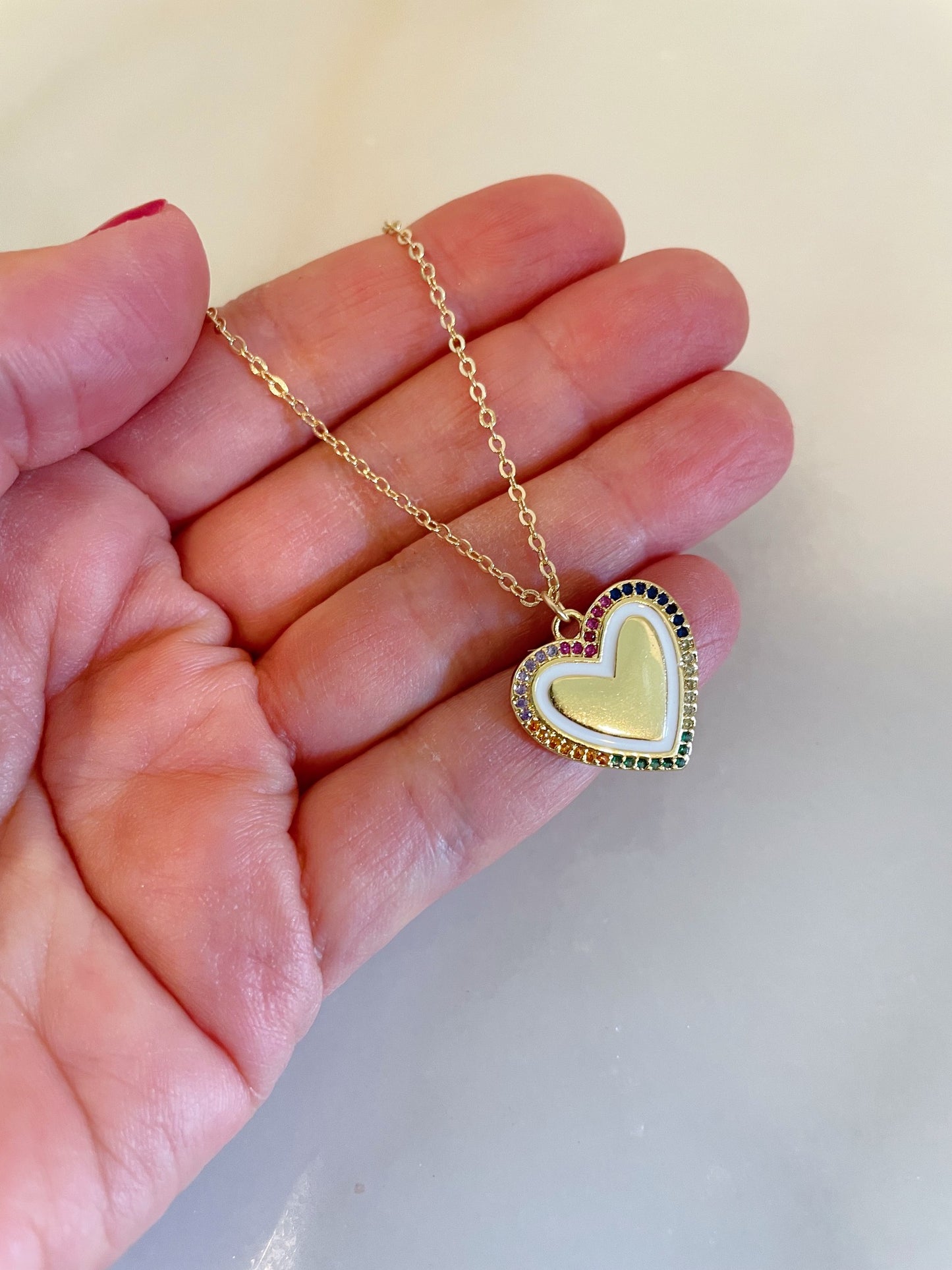 Gold Heart Pendant Necklace