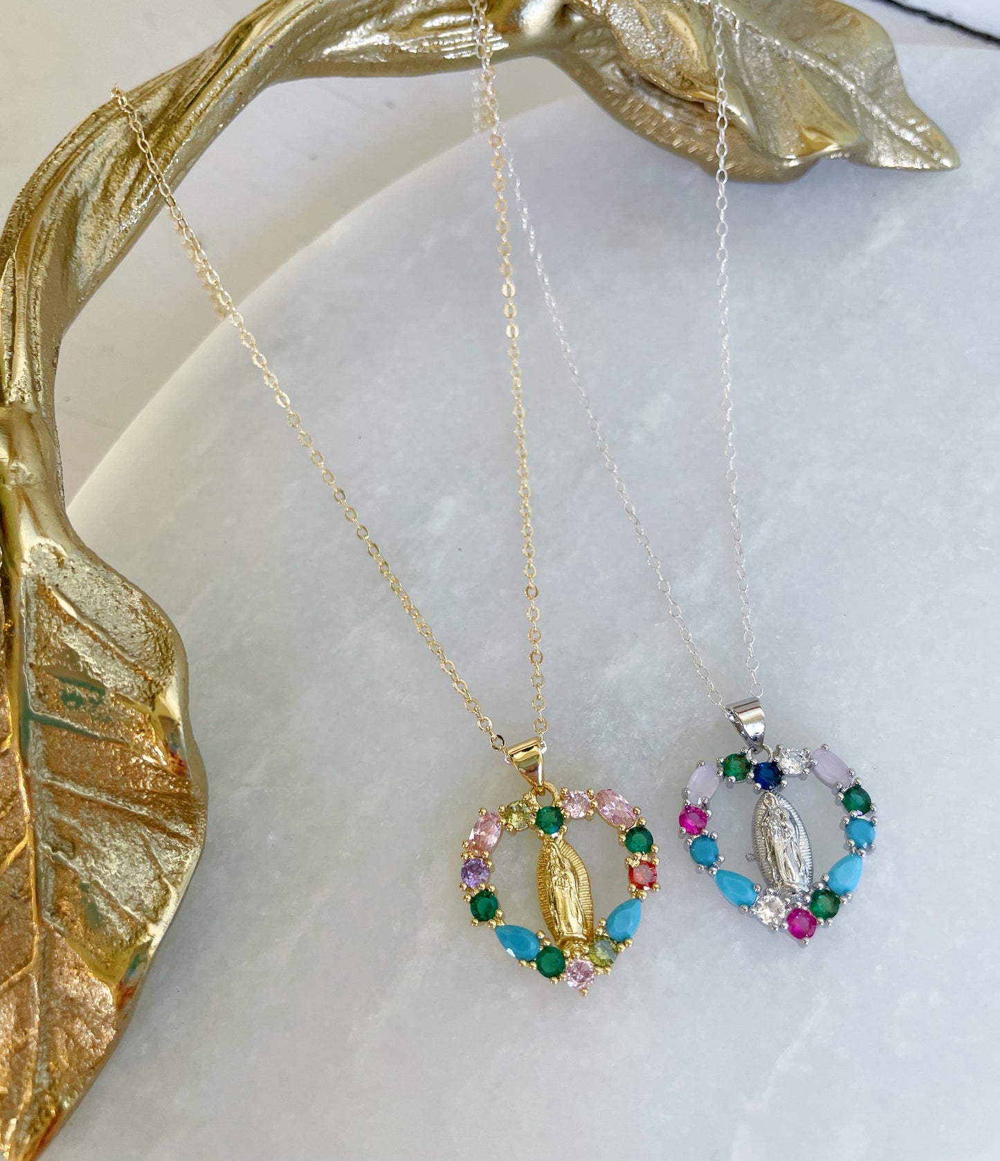 Virgin Mary Heart Necklace