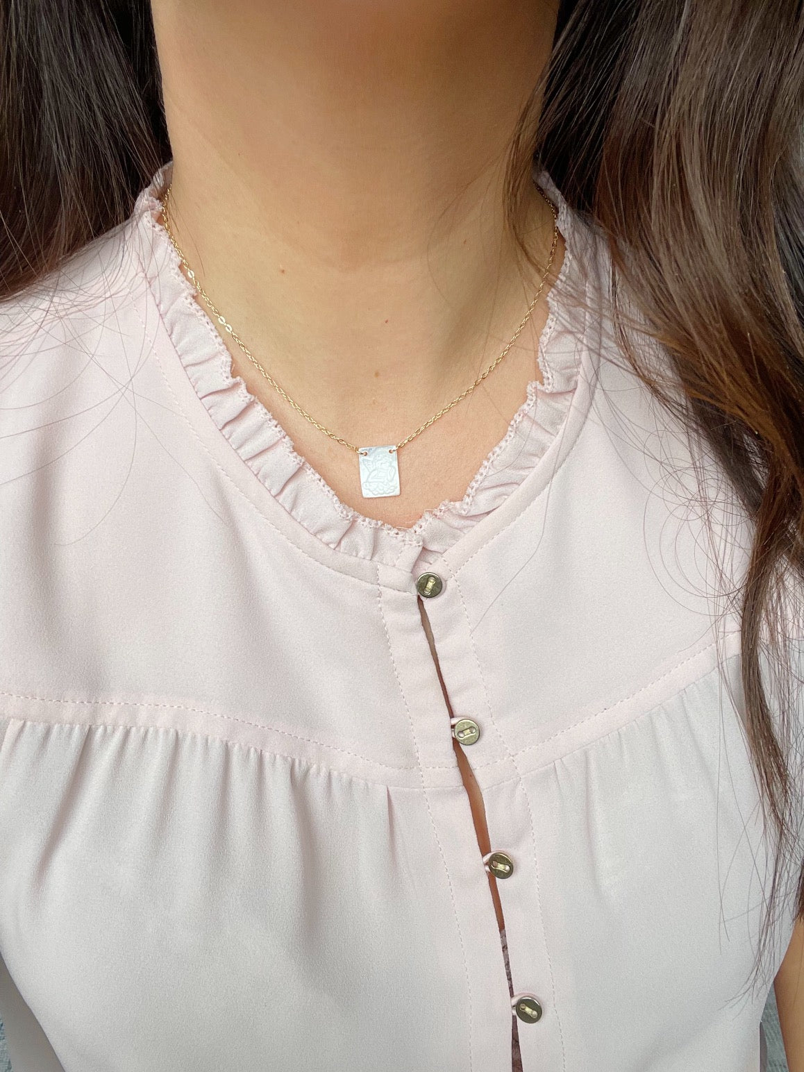 Mother of Pearl Angel Necklace