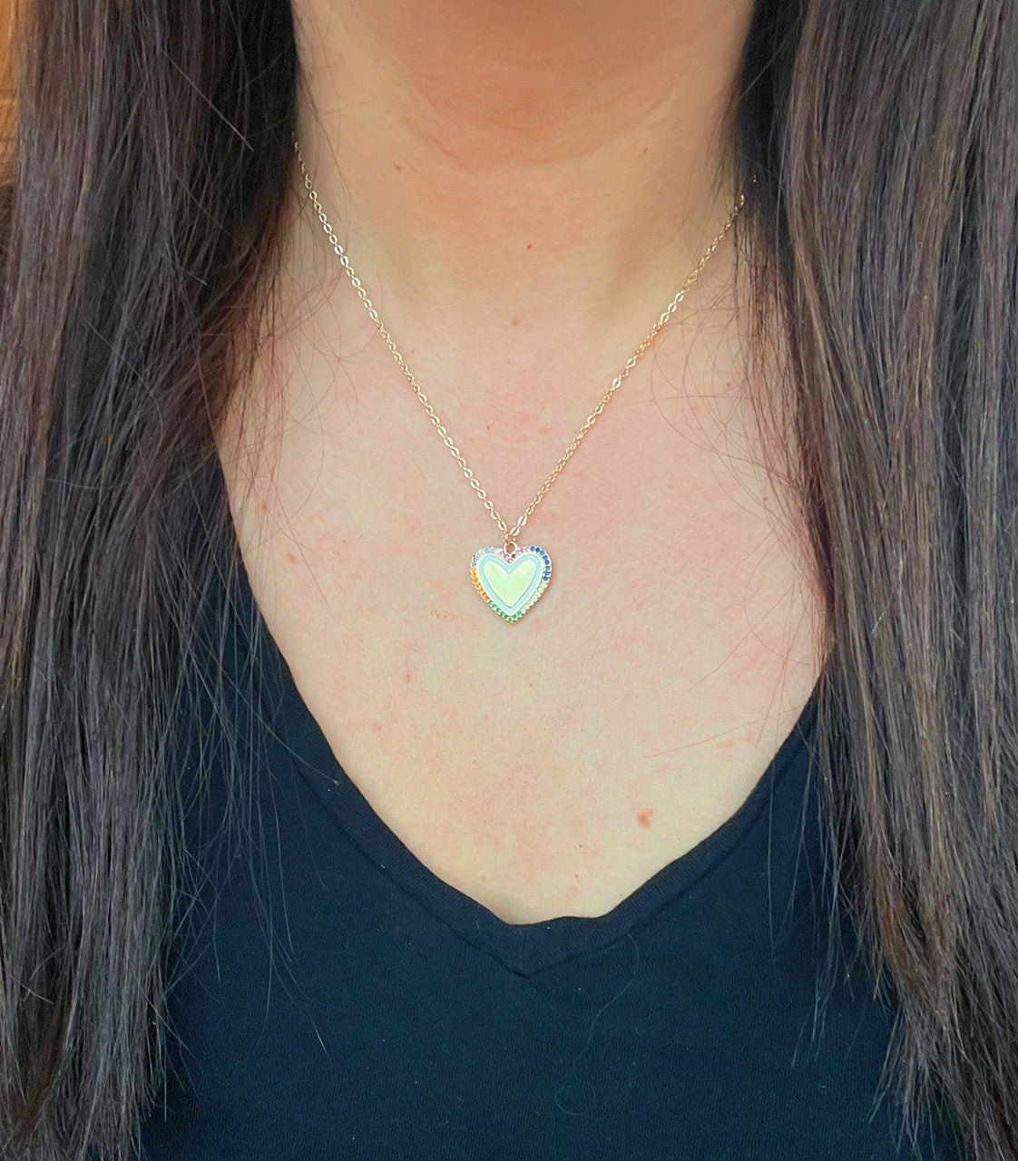Gold Heart Pendant Necklace