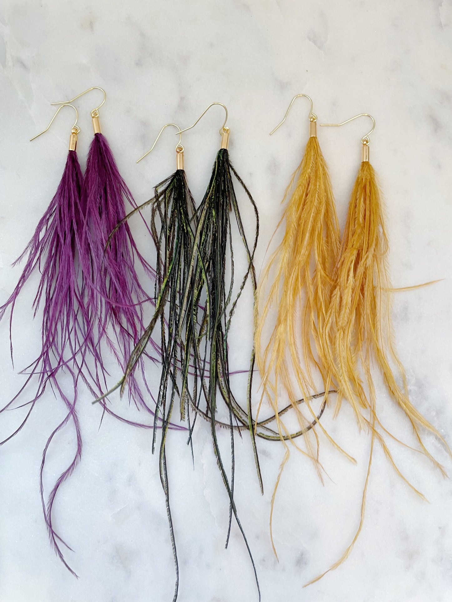 Long Fringe Mardi Gras Earrings