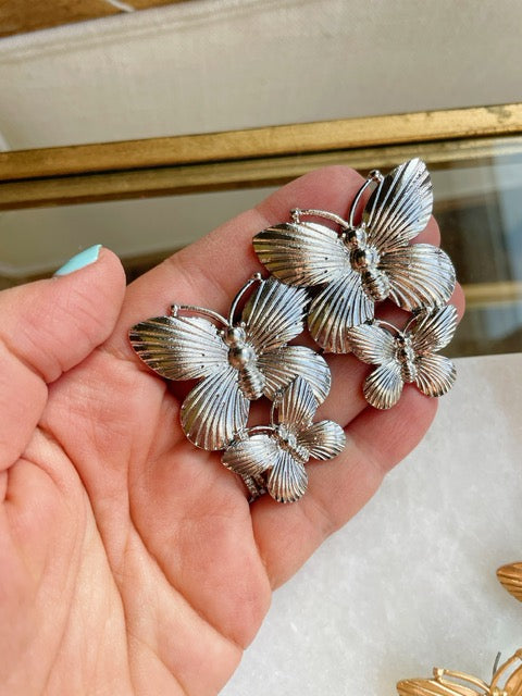 Silver Butterfly Earrings