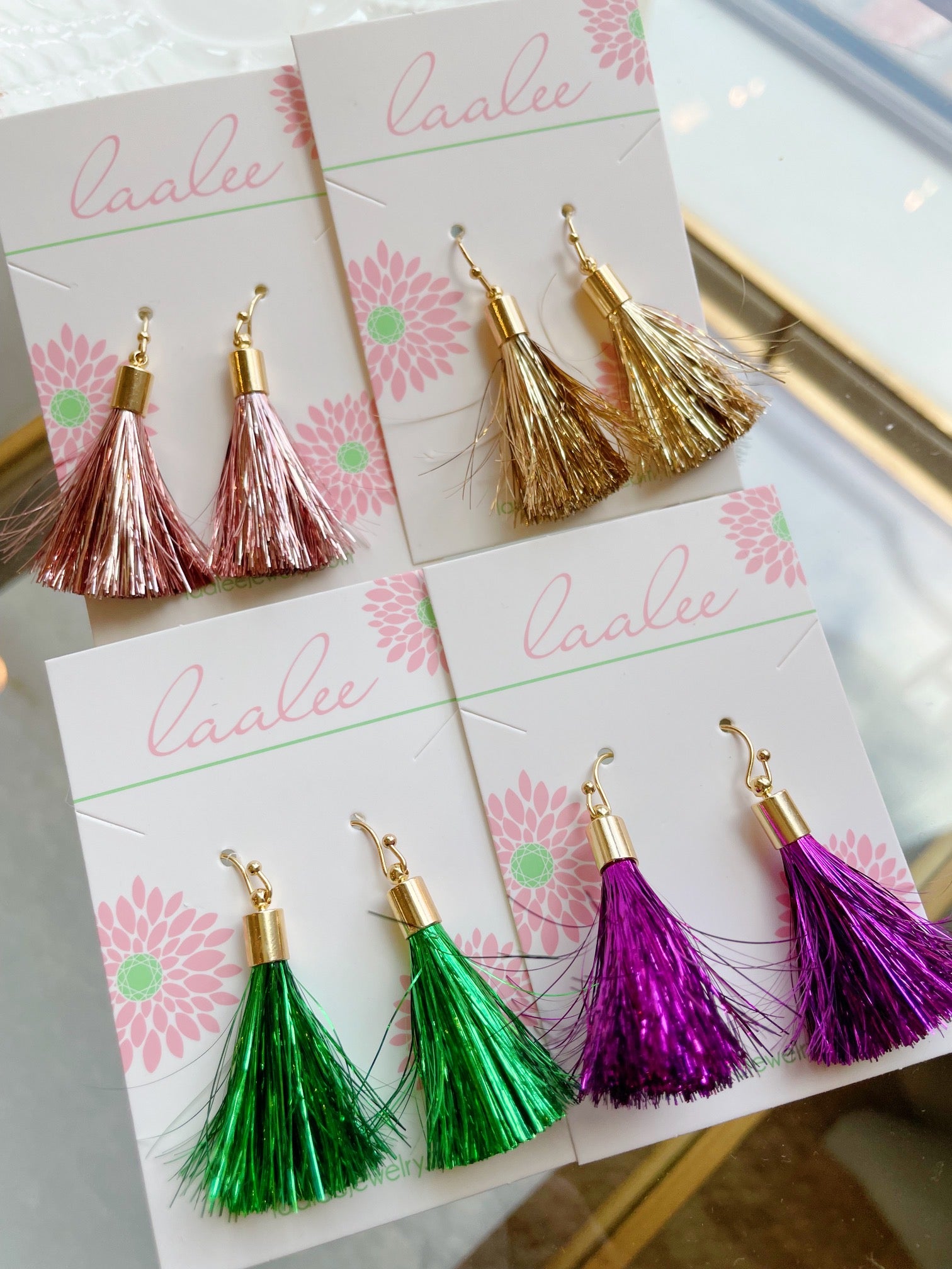 Tinsel Tassel Earrings - Main Image