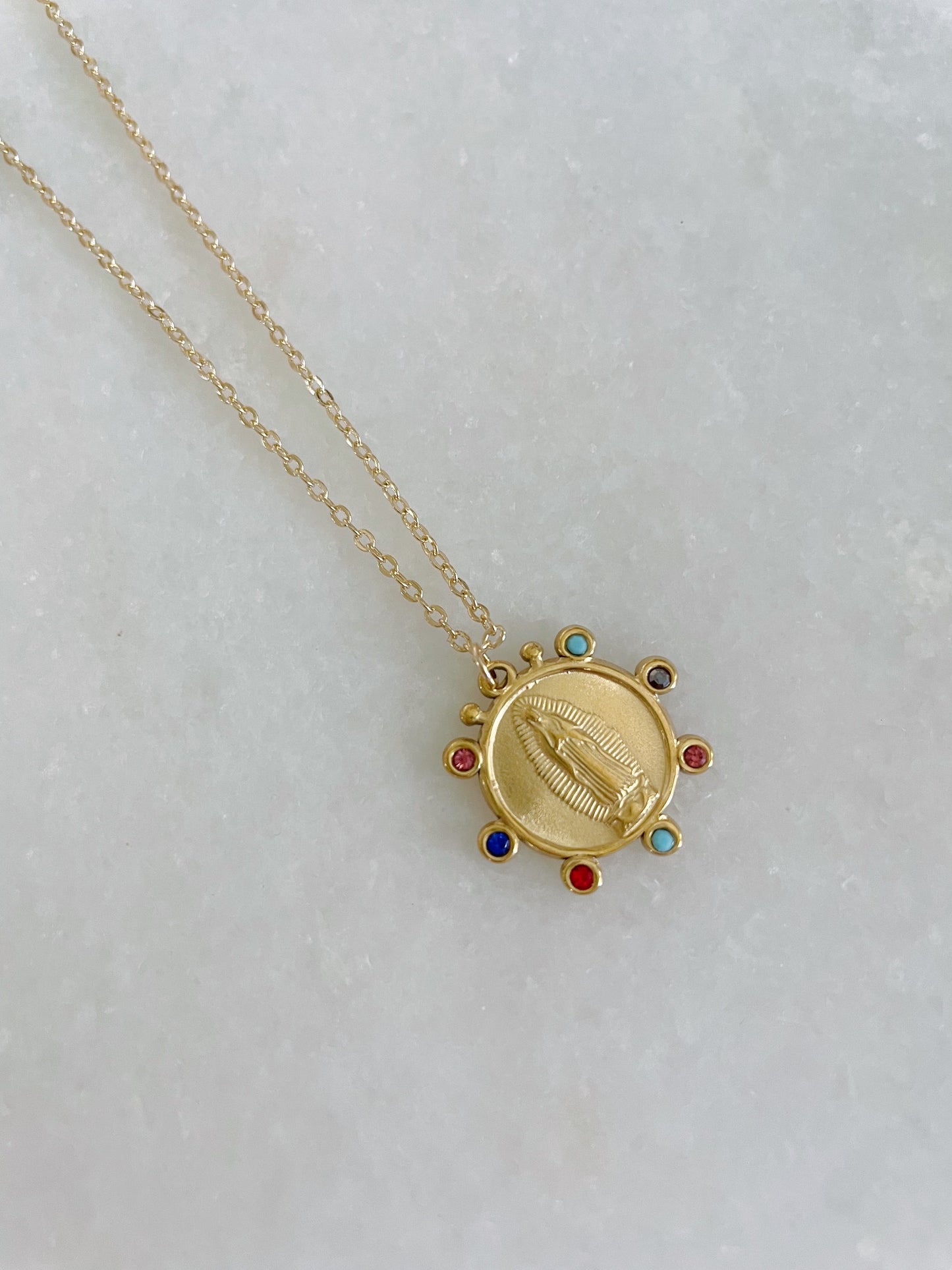 Gold Virgin Mary Pendant