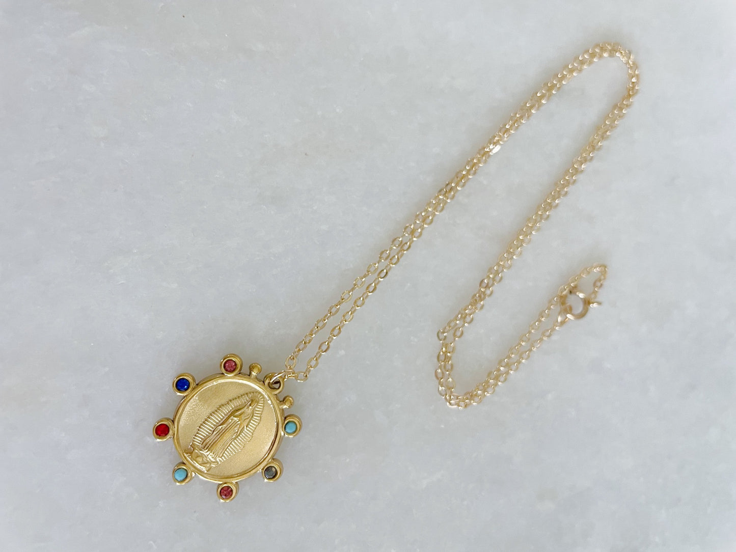 Gold Virgin Mary Pendant