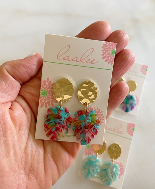 Monstera Leaf Earrings