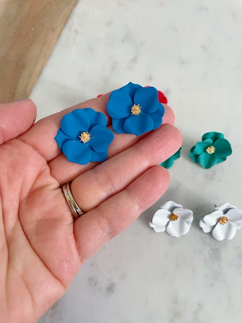 Colorful Flower Stud Earrings