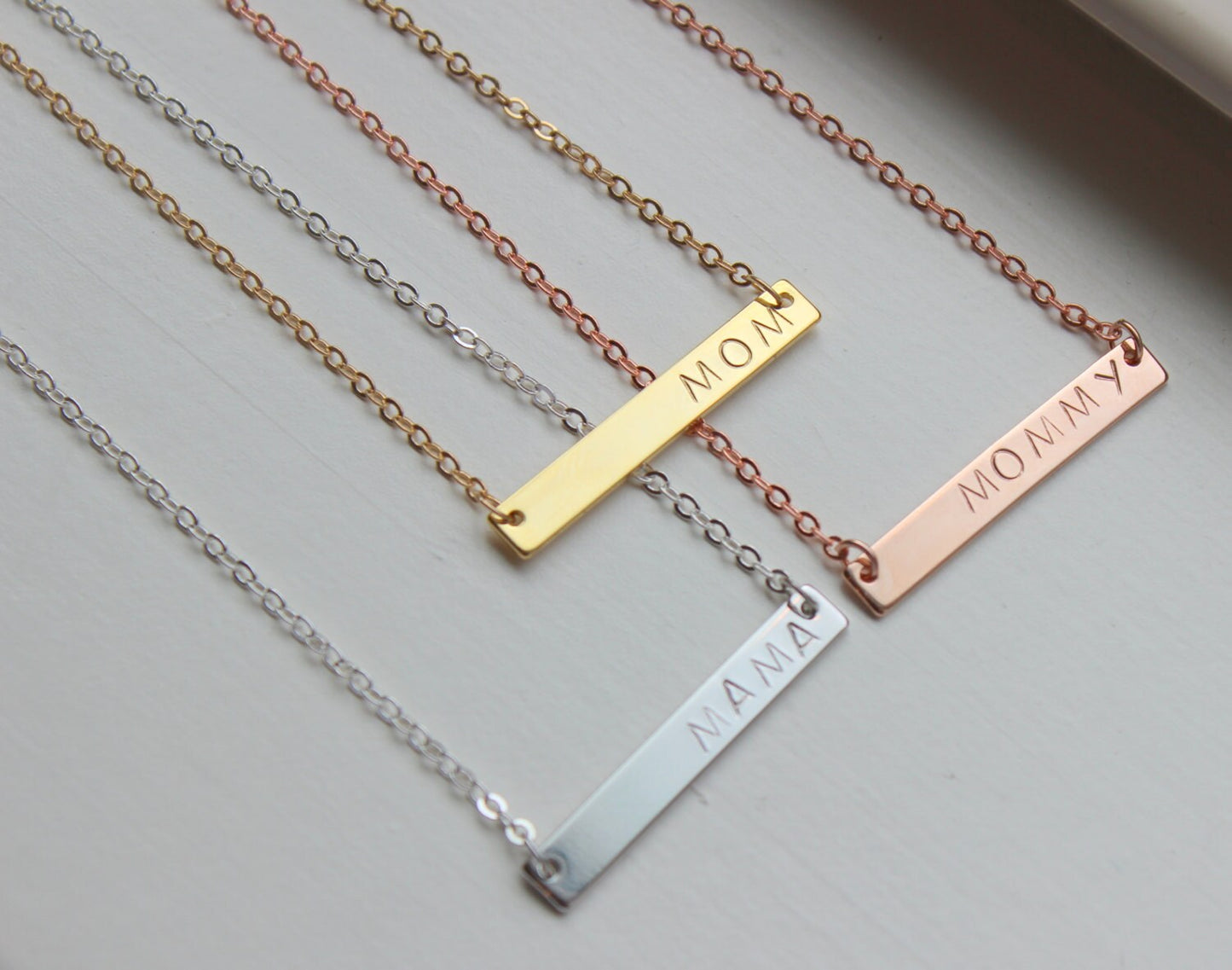Personalized Mama Necklace, Mama Jewelry, Mom Necklace Gift Mothers Day Gift , Mommy Necklace, Gold Bar Necklace, Bar Jewelry, Push Present