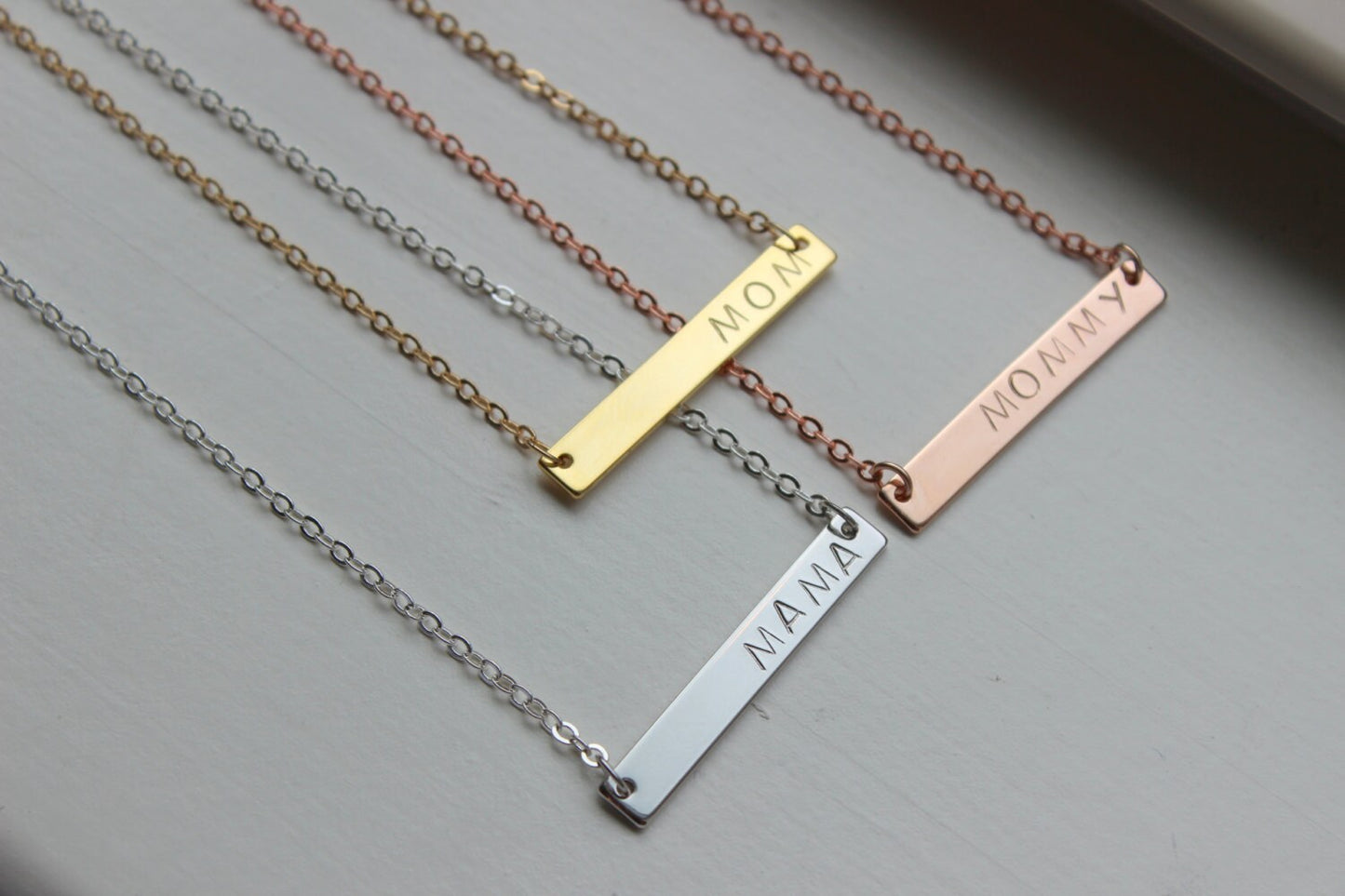 Personalized Mama Necklace, Mama Jewelry, Mom Necklace Gift Mothers Day Gift , Mommy Necklace, Gold Bar Necklace, Bar Jewelry, Push Present