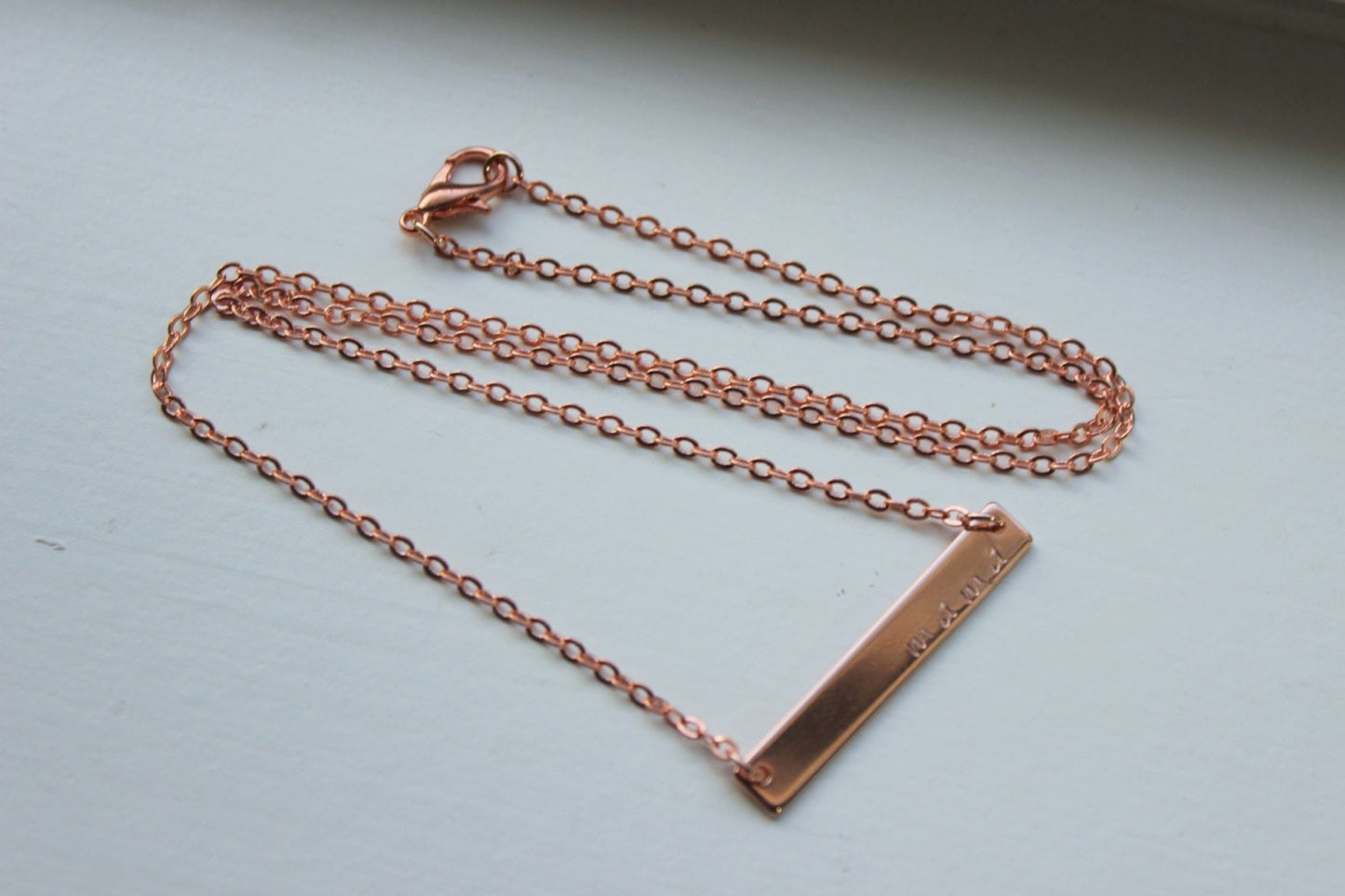 Rose Gold Bar Necklace