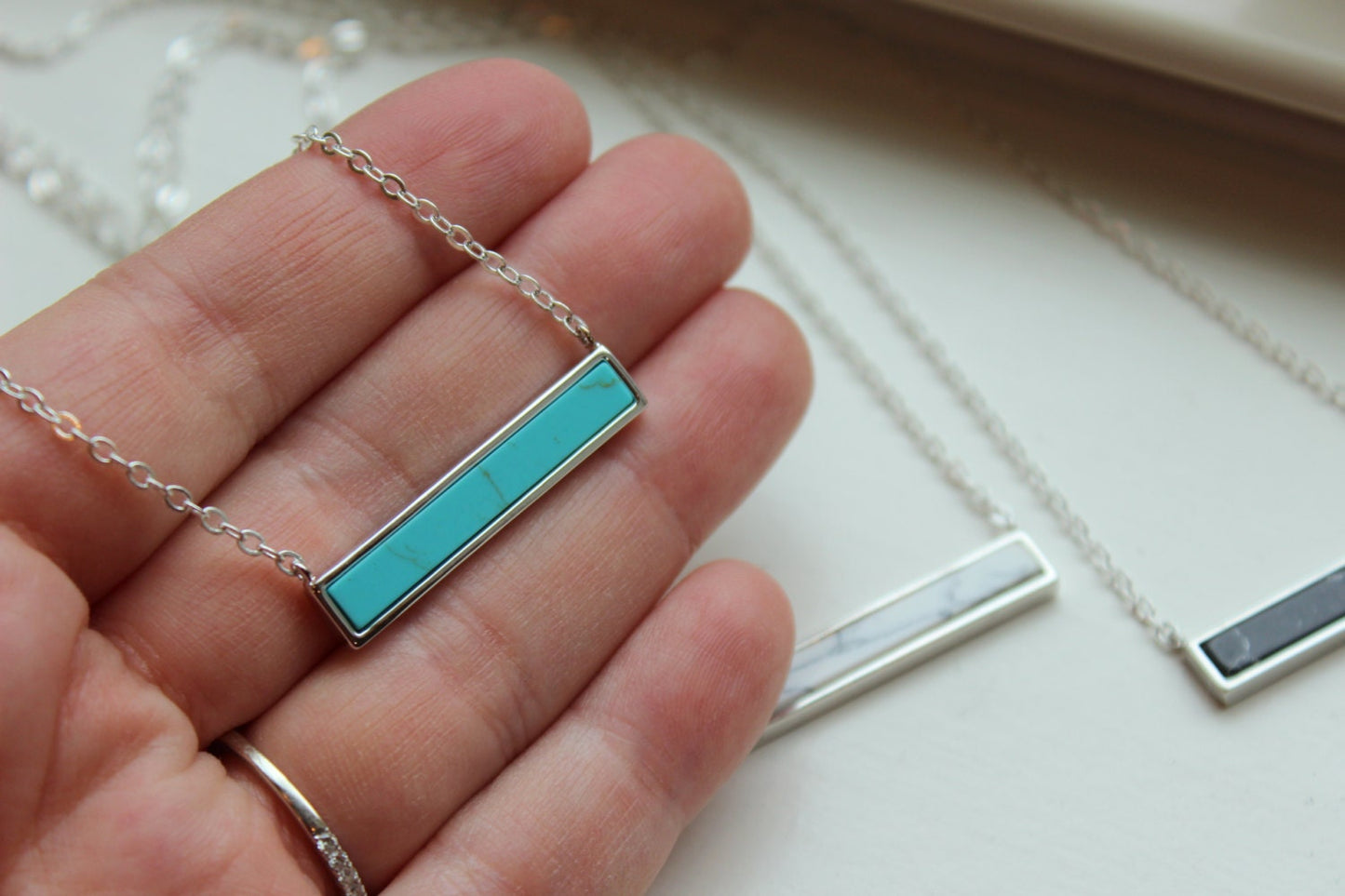 Silver Howlite Necklace
