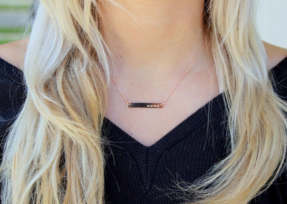 Rose Gold Bar Necklace