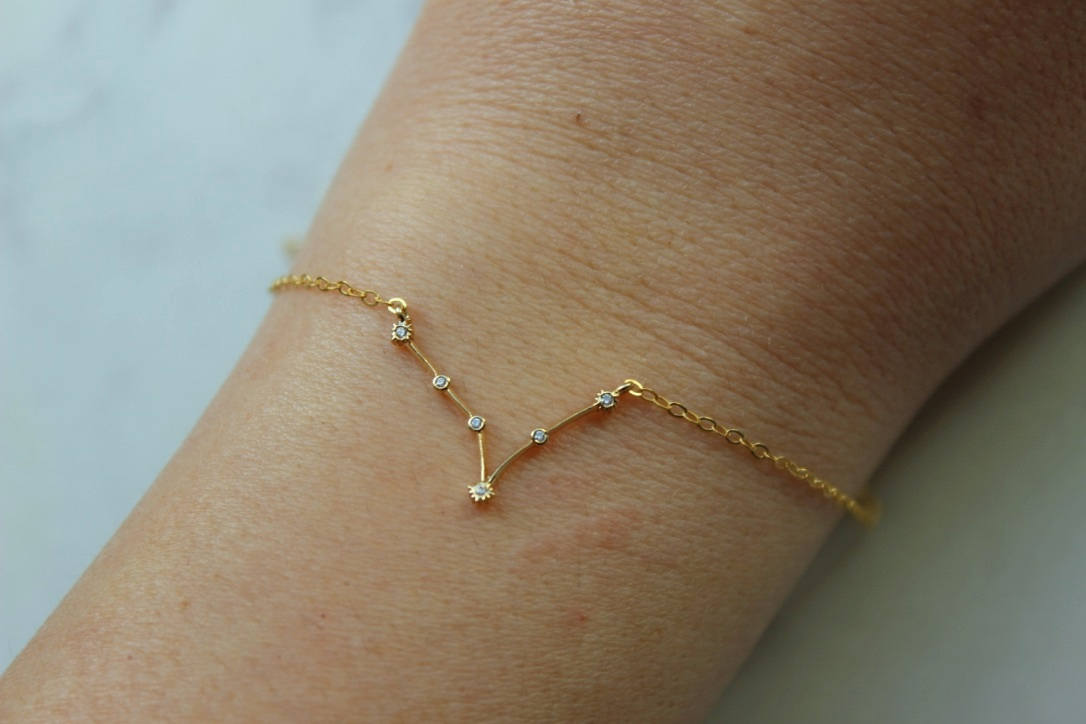 Gold Zodiac Bracelet - Choose Sign