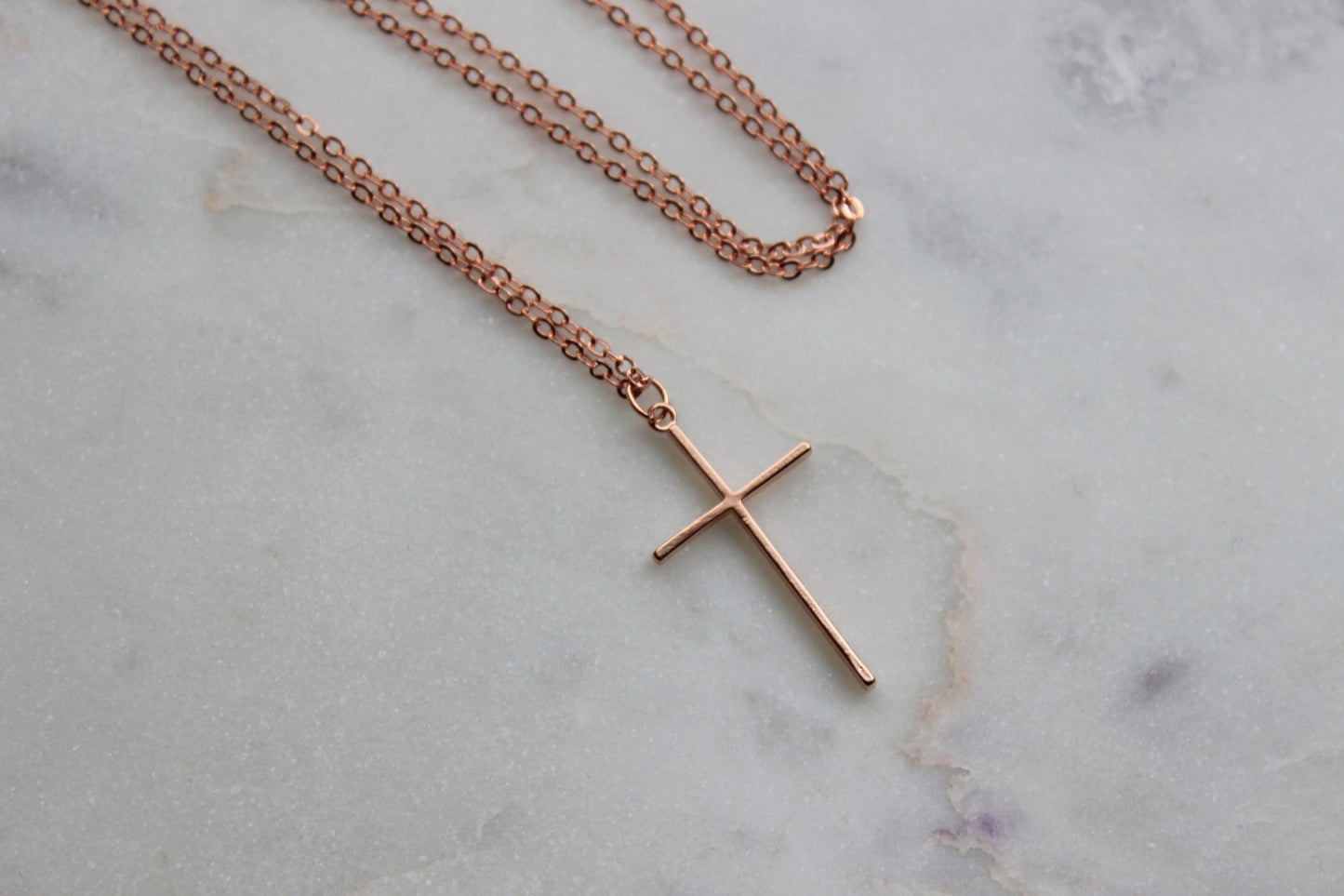 Rose Gold Cross Necklace, Rose Gold Cross Jewelry, 21st Birthday Gift, Best Godmother Gifts, Gift for Godmother, Mother In Law Gift