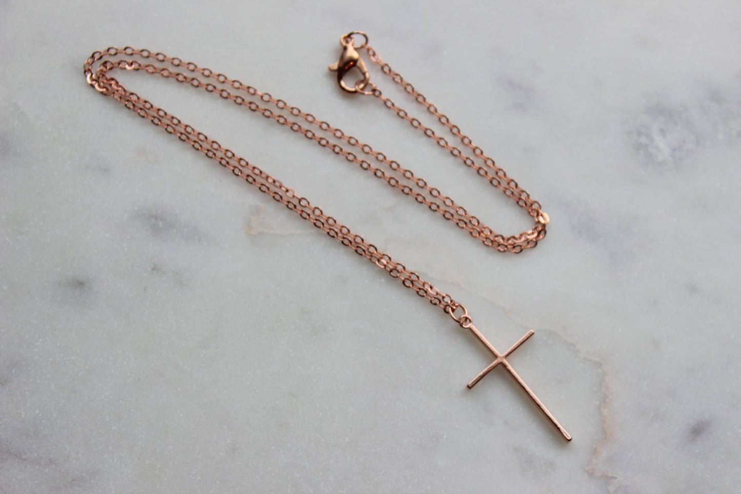 Rose Gold Cross Necklace, Rose Gold Cross Jewelry, 21st Birthday Gift, Best Godmother Gifts, Gift for Godmother, Mother In Law Gift