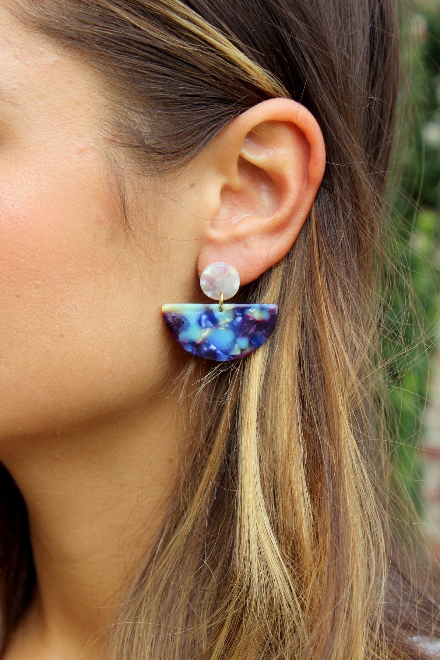 Resin Earrings, Half Moon Earrings, Acrylic Jewelry, Statement Earrings, 21st Birthday Gift, 30th Birthday, Resin Jewelry, Tortoise Earrings