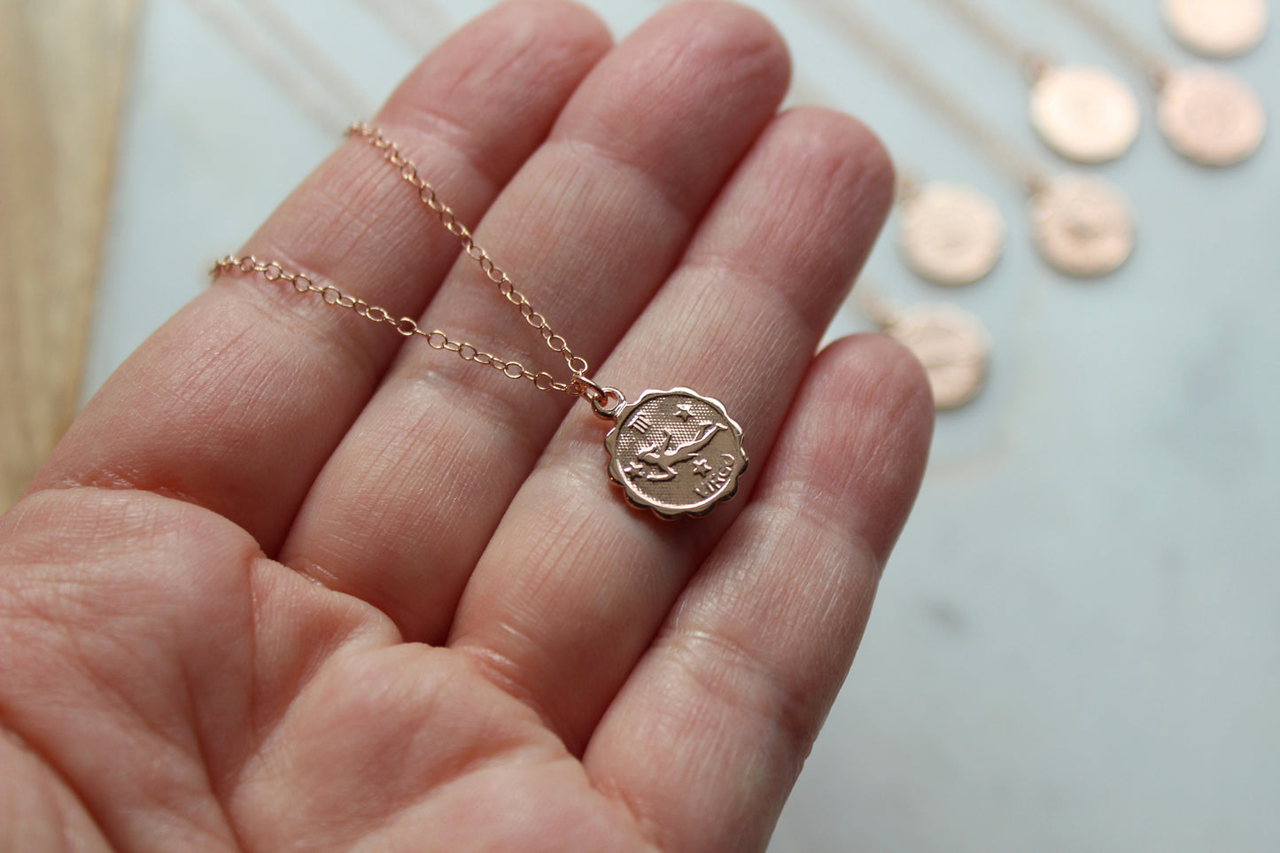 Rose Gold Zodiac Necklace, Horoscope Necklace, Zodiac Disc Necklace, Zodiac Constellation Necklace, Astrology Necklace, Zodiac Sign Necklace