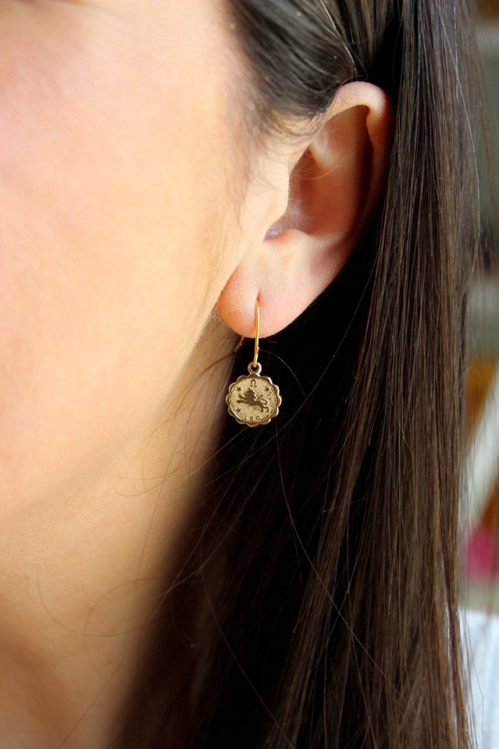Zodiac Earrings Gold, Gold Constellation Earrings, Horoscope Earrings, Gold Zodiac Earrings, Dainty Zodiac Jewelry, Wanderlust Earrings