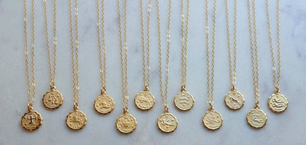 Social Distance Graduation Gift, Quarantine Graduation Gift, Celestial Jewelry, Gold Zodiac Necklace, Social Distancing, Graduate Gift