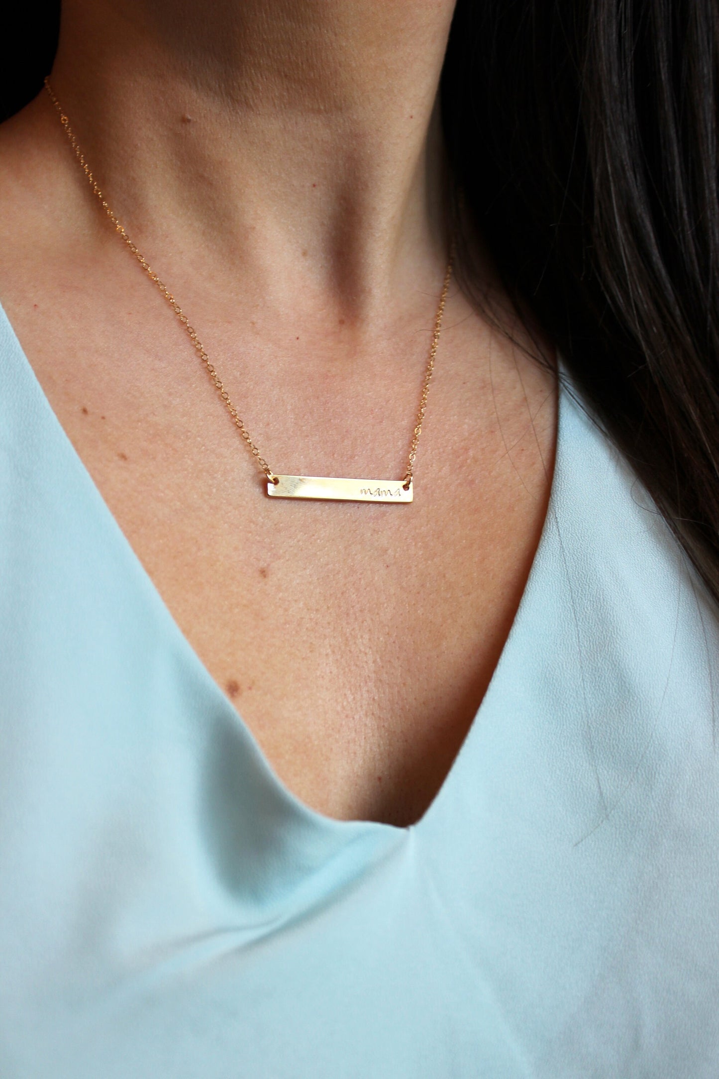 Social Distancing Gift, Quarantine Gift, Gold Mama Necklace, Mama Bar Necklace, New Mommy Necklace, Push Present, Mothers Day Jewelry
