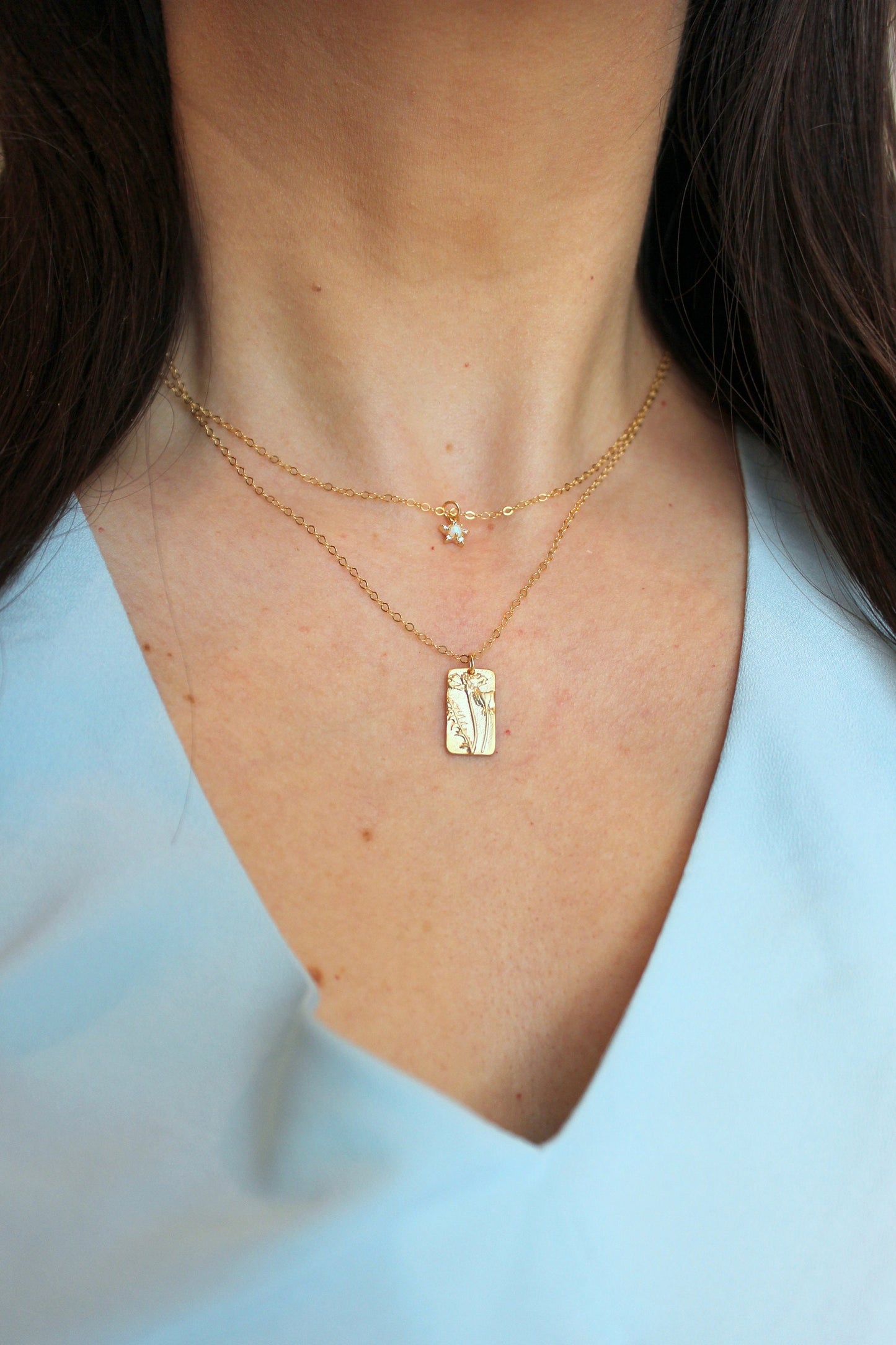 Gold Layering Necklace, Gold Star Opal Necklace, Gold Bee Necklace, Birth Flower Necklace, Evil Eye Necklace, Gold Rose Necklace, Nature
