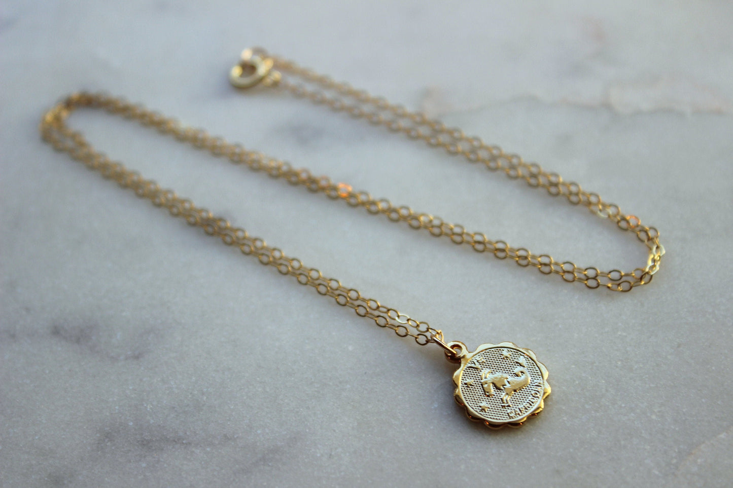 Capricorn, Capricorn Necklace, Gold Capricorn Jewelry, Capricorn Coin Necklace, Zodiac Necklace, Capricorn Celestial Jewelry, Capricorn Gift
