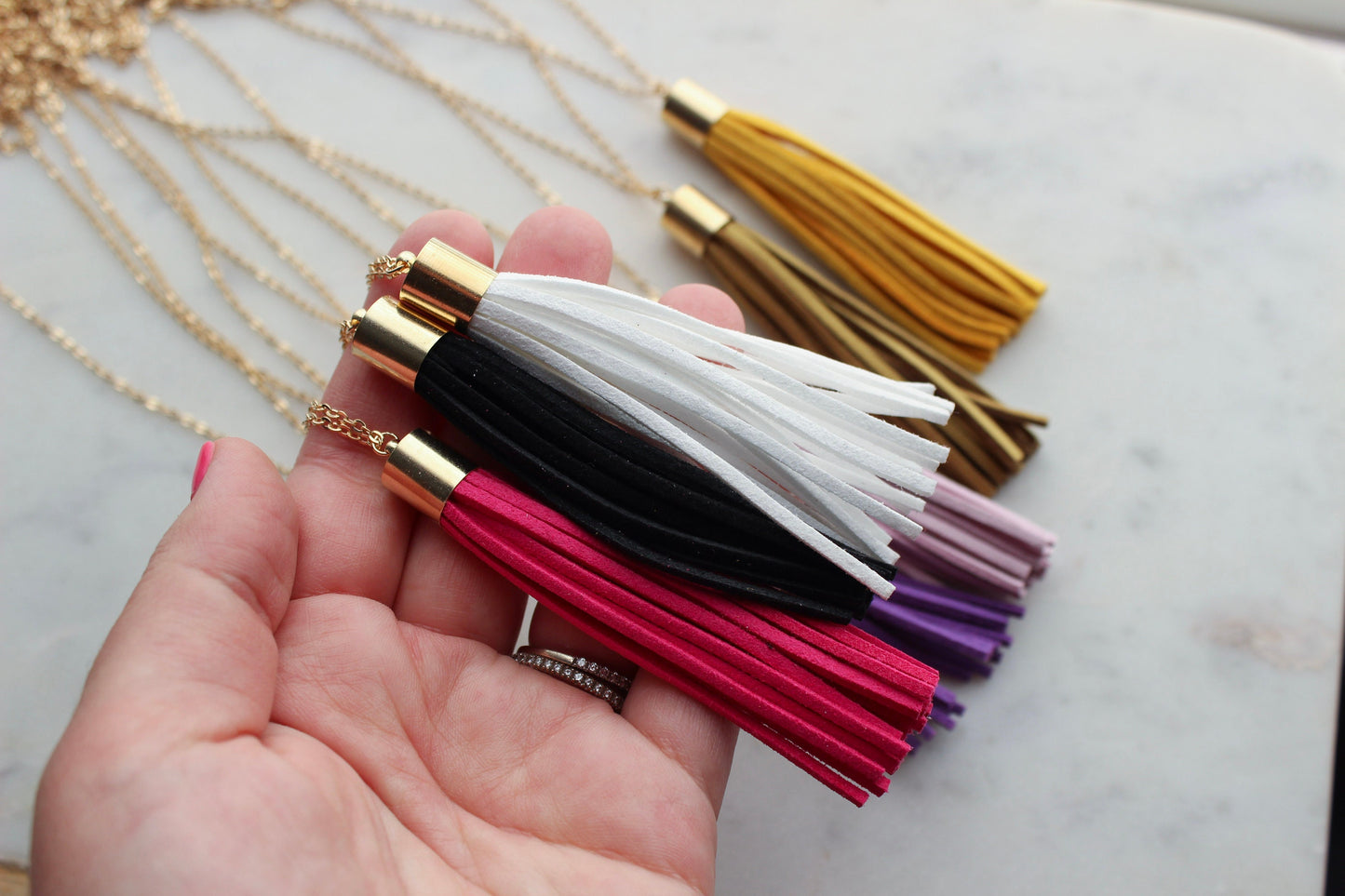 Colorful Tassel Necklace, Colorful Jewelry, Statement Necklace, Tassel Jewelry, Fringe Necklace, Jewelry Gift for Her, Summer Jewelry