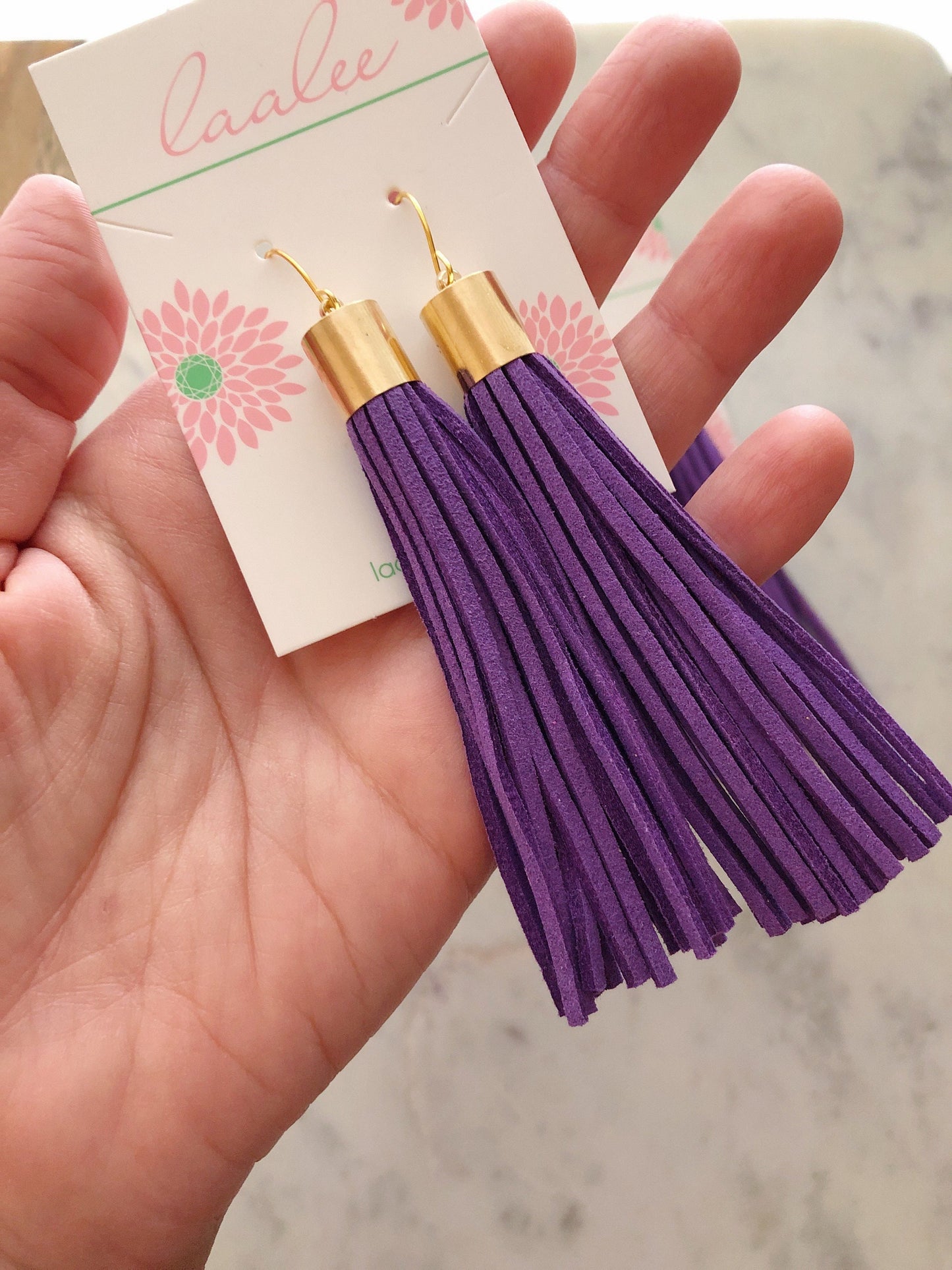 Purple Tassel Earrings