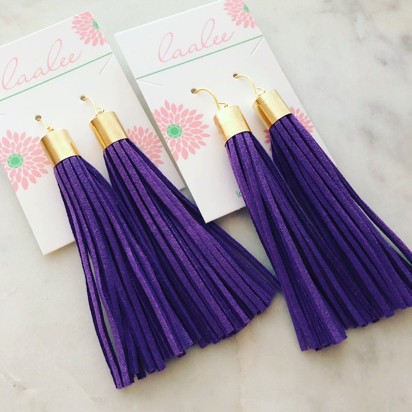 Purple Tassel Earrings