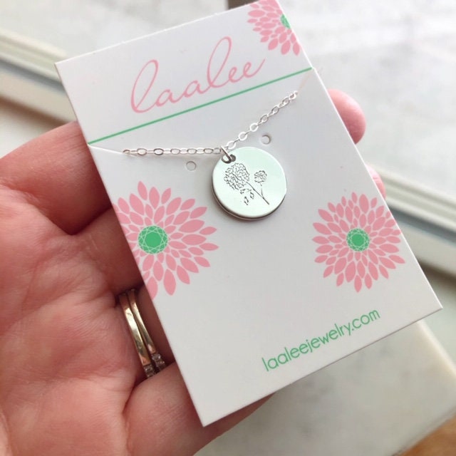 October Birth Flower Necklace, Birth Flower Jewelry, October Birthday Gift, Birth Month Flower, Marigold Jewelry Personalized Mother Jewelry
