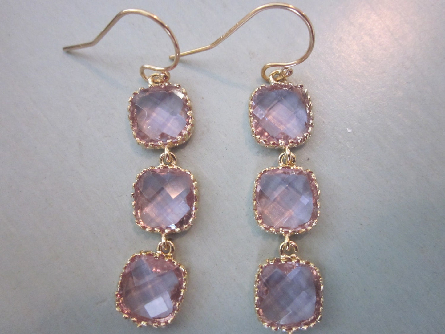 Lavender Earrings Gold Purple Earrings - Bridesmaid Earrings - Bridal Earrings - Wedding Earrings - Valentines Day Gift - Gift under 40
