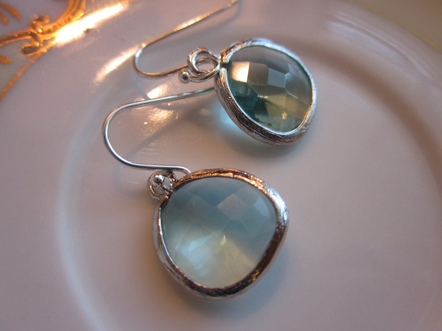 Prasiolite Earrings Green Silver Plated - Sterling Silver Earwires - Bridesmaid Earrings Wedding Earrings Bridal Earrings Christmas Gift