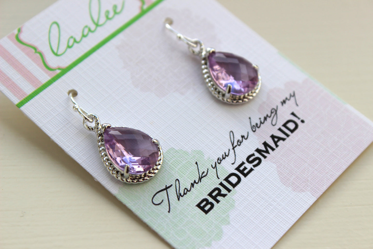 Silver Lavender Earrings Wedding Jewelry Purple Lilac Bridesmaid Earrings Bridesmaid Gift Lavender Wedding Jewelry Purple Gift Under 25