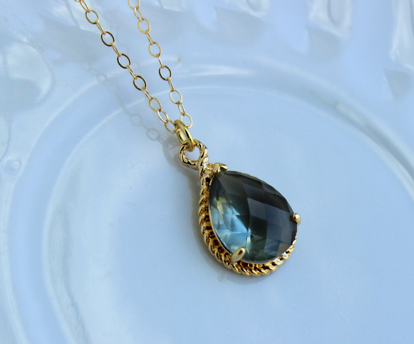Gold Charcoal Gray Necklace Grey Wedding Necklace Jewelry Bridesmaid Gift Jewelry Slate Gray Bridal Jewelry Charcoal Gray Gift Under 30