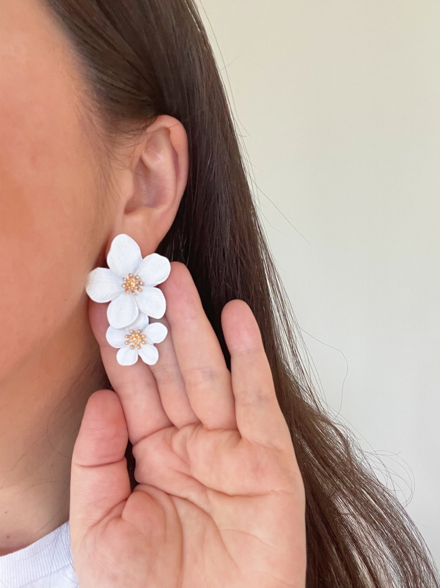 Double Flower Stud Earrings