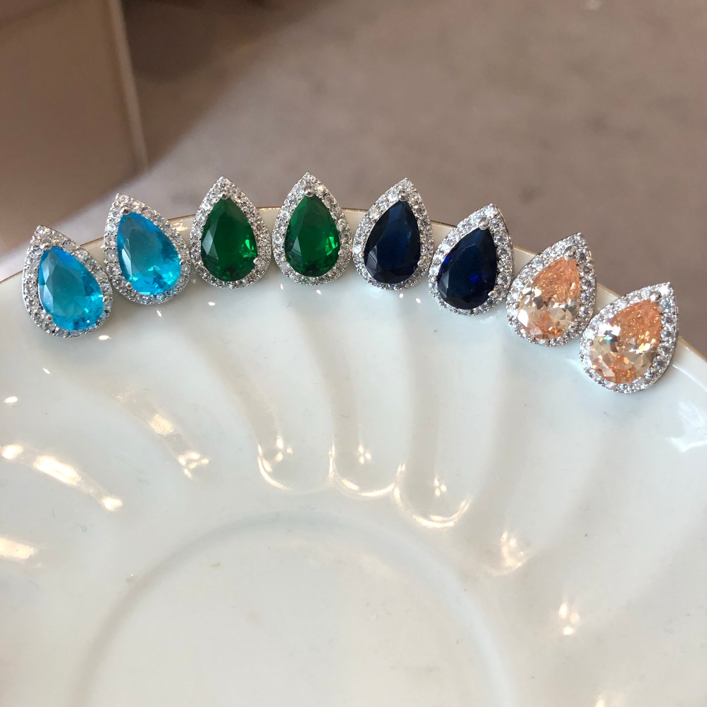 Crystal Stud Earrings - Choose color