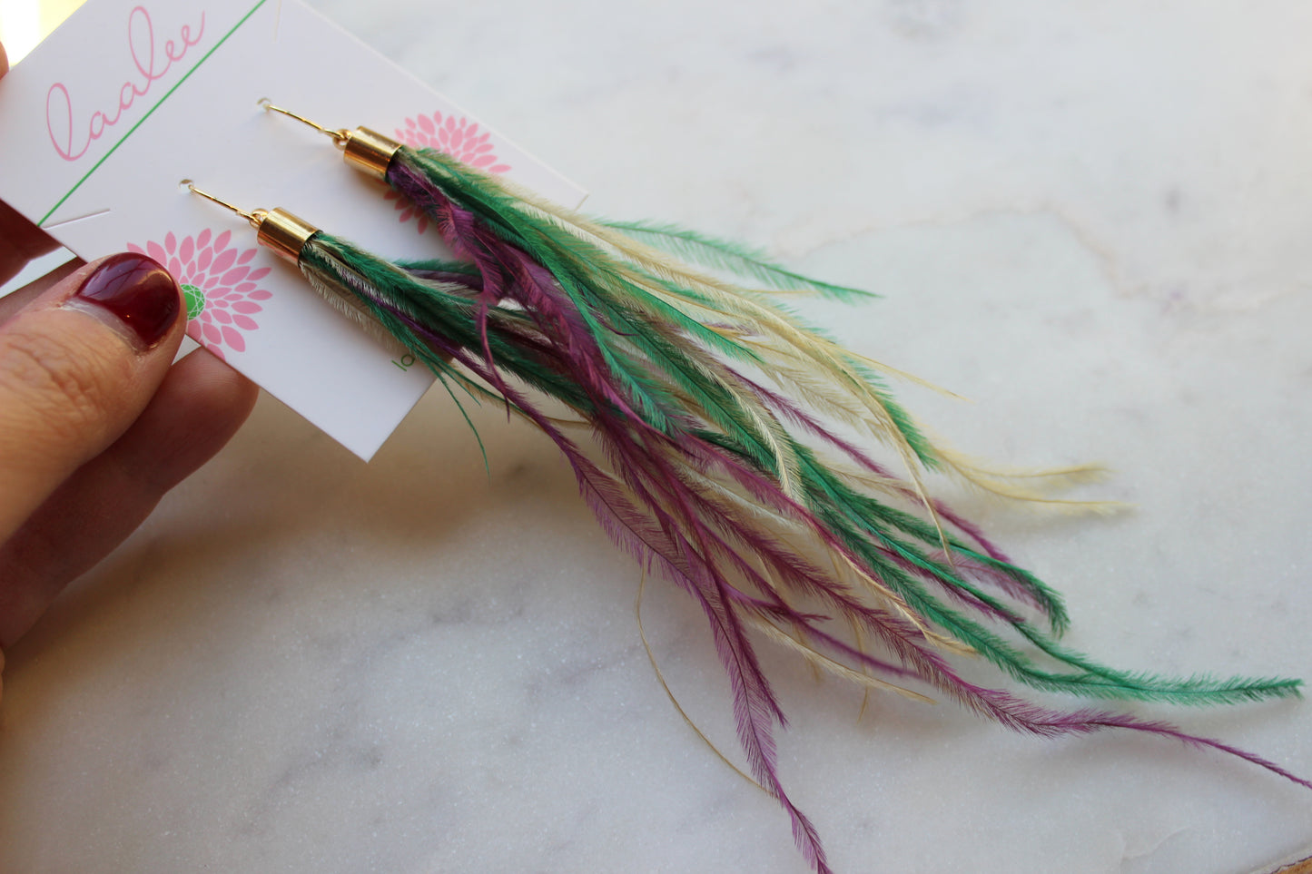 Mardi Gras Feather Earrings