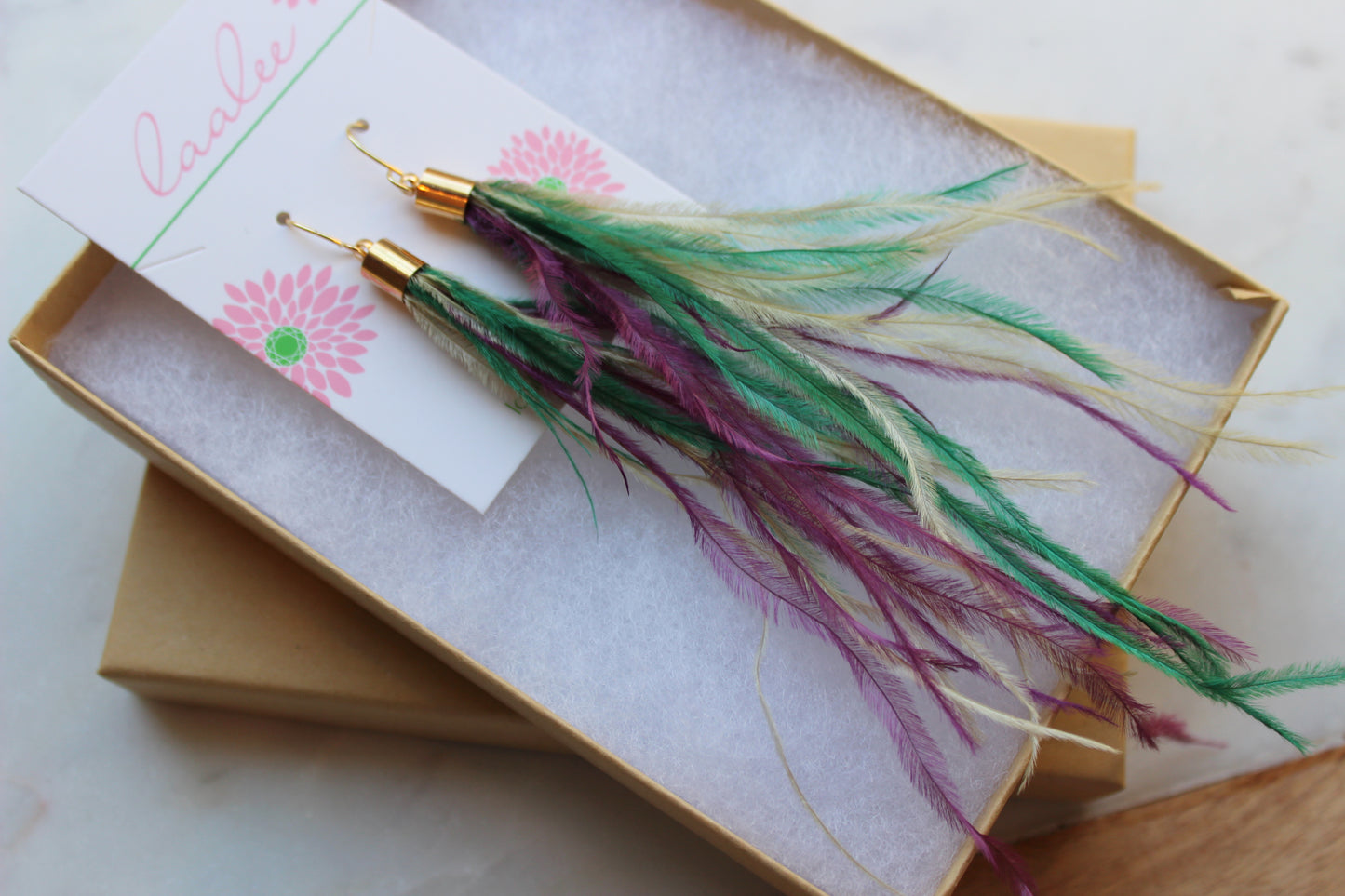 Mardi Gras Feather Earrings