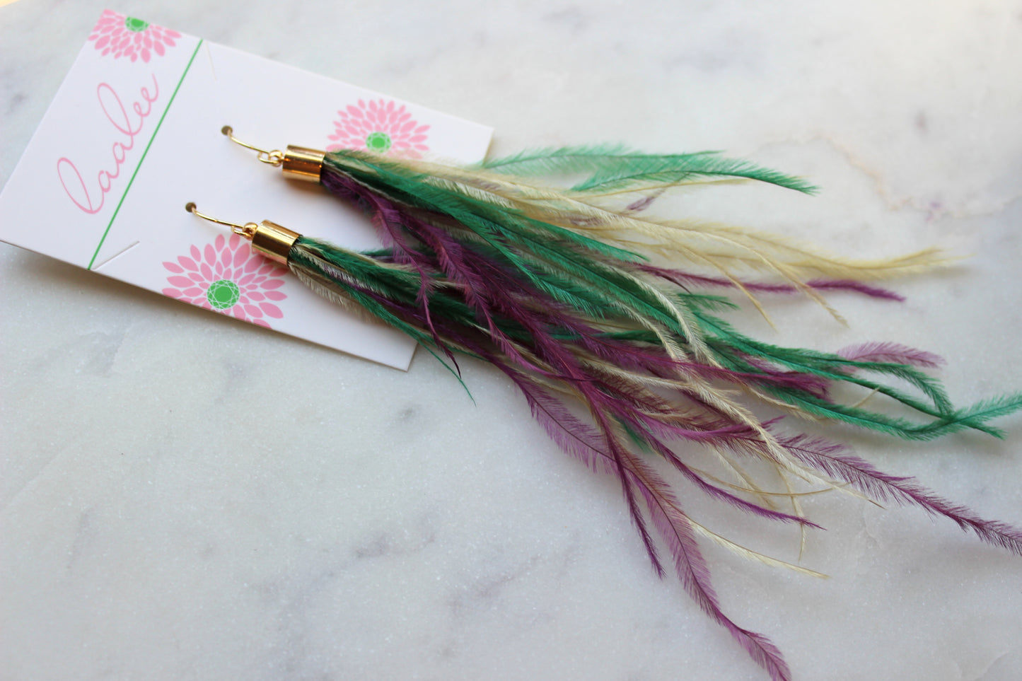 Mardi Gras Feather Earrings