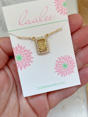 Gold Saint Benedict Medal Necklace, Miraculous Medal Jewelry, Religious Necklace, Religious Jewelry, Cubic Zirconia, 14k Gold Filled Chain, San Benito