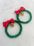 Christmas Earrings, Christmas Tree Jewelry, Wreath Earrings, Festive Earrings, Holiday Jewelry