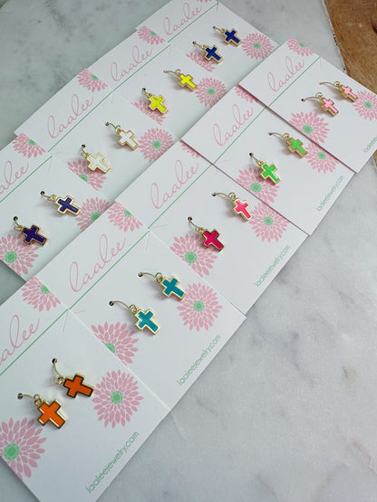 Colorful Cross Earrings, Easter Gift